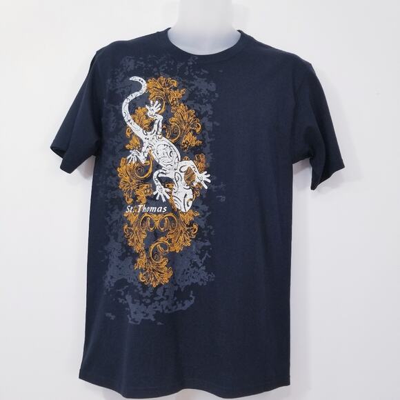 Yacht Club St.Thomas Gecko Print T-Shirts - Picture 1 of 7